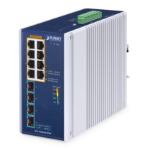 PLANET IP30 Industrial 8-Port Unmanaged Gigabit Ethernet (10/100/1000) Aluminium, Blauw