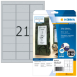 HERMA Etiketten folie zilver 63.5x38.1 A4 LaserCopy