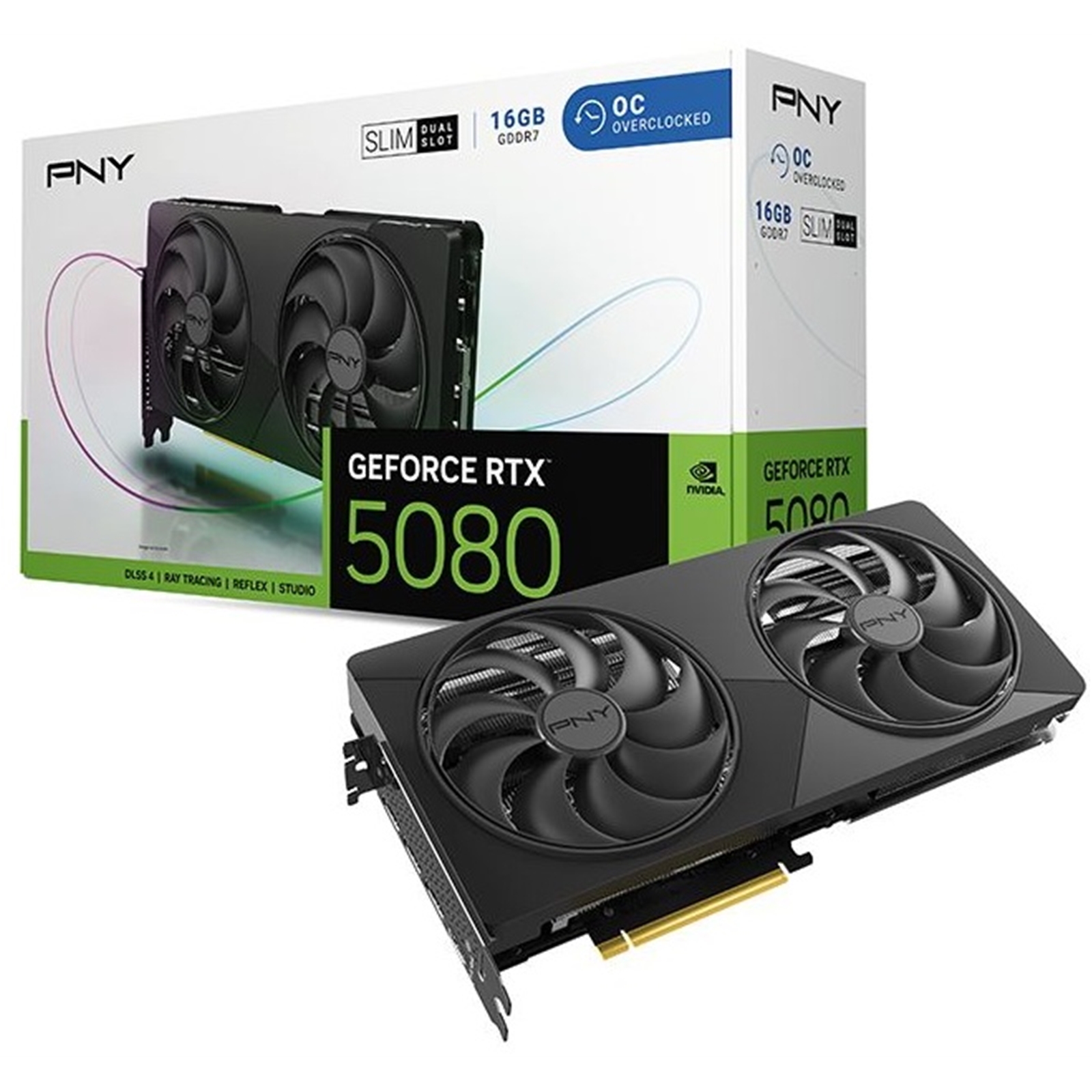 Pny Nvidia Geforce Rtx 5080 Slim Oc 16Gb Gddr7 Graphics Card. 10752 Cu