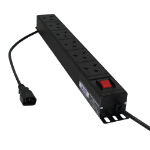 Videk PDU Vertical 6 x UK Mains Sockets L/Angled to C14 Plug 3Mtr