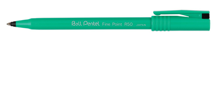 Image of Pentel Fine Point R50 Black Stick ballpoint pen 12 pc(s)