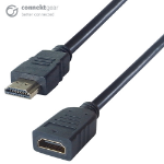 connektgear 2m HDMI V2.0 4K UHD Extension Cable - Male to Female Gold Connectors