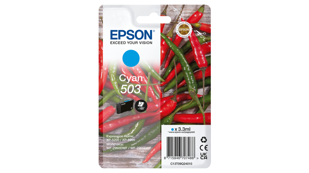 Image of Epson C13T09Q24010/503 Ink cartridge cyan, 165 pages 3,3ml for...
