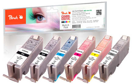 Image of Peach PI100-312 ink cartridge Photo black, Photo cyan, Photo grey,...