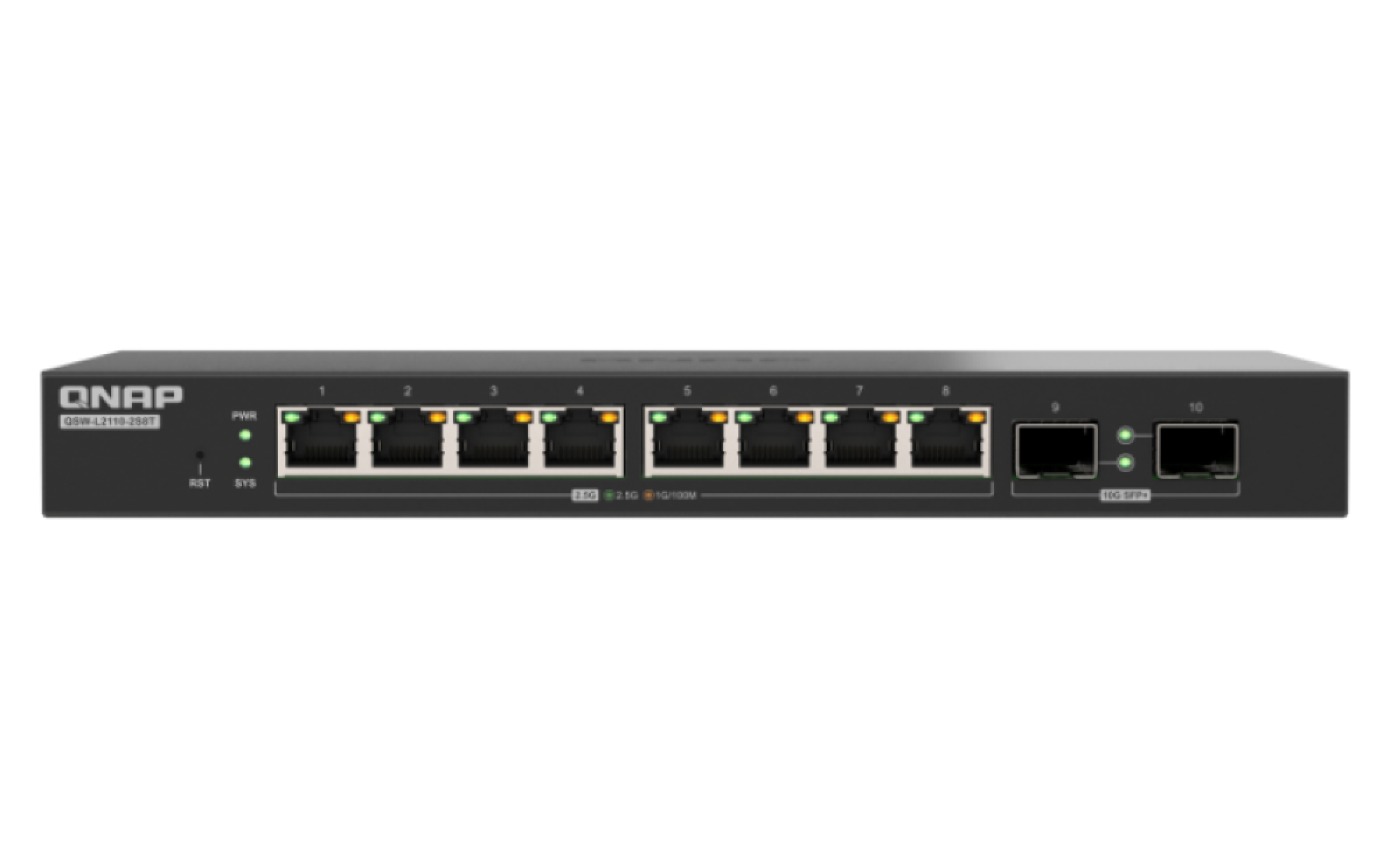 QNAP QSW-L2110-2S8T network switch Managed Desktop Black
