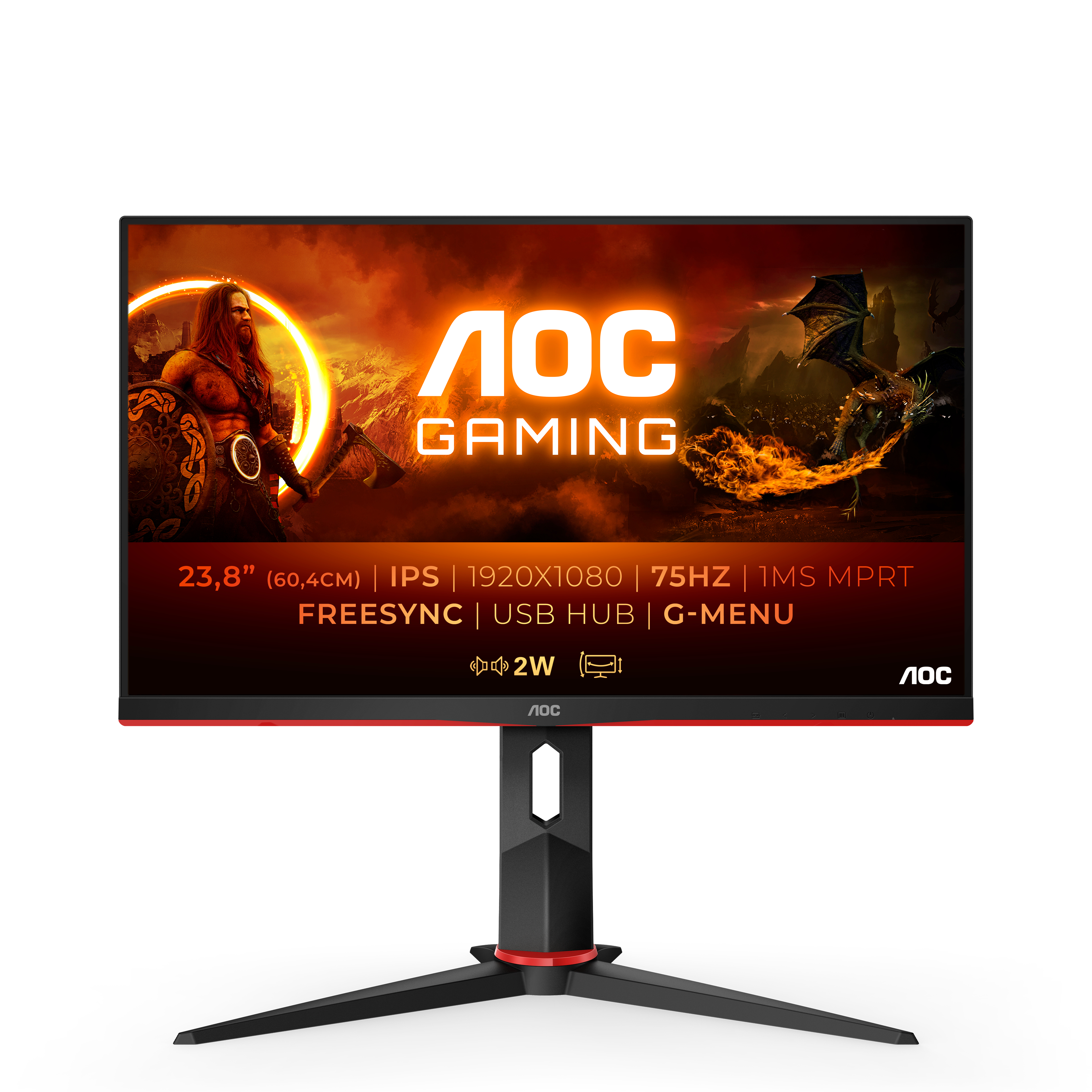 Image of AOC G2 24G2U5/BK computer monitor 60.5 cm (23.8") 1920 x 1080...