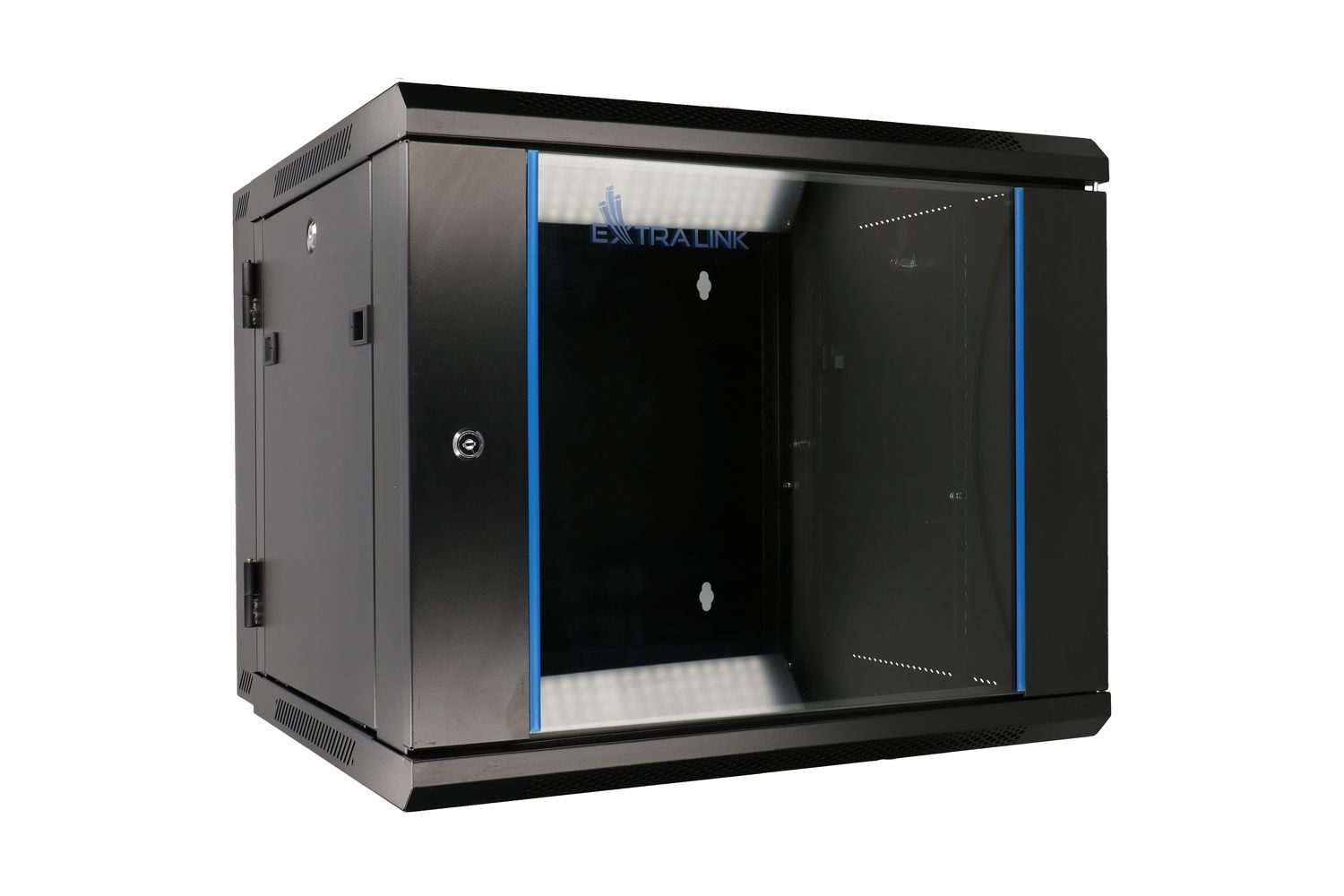 Extralink 6U 600X600 AZH WALL-MOUNTED RACKMOUNT CABINET SWING TYPE BLACK Wall mounted rack