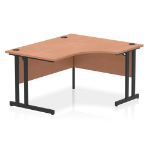 Dynamic Impulse W1400 x D800/1200 x H730mm Right Hand Crescent Desk With Cable Management Ports Cantilever Leg Beech Finish Black Frame - MI003201 DD