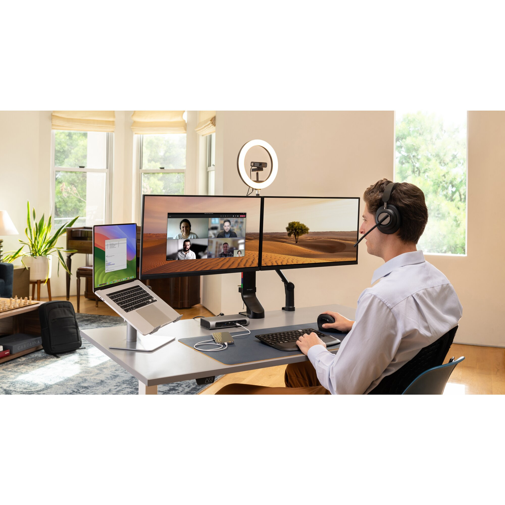 Kensington Smartfit Space Saving Dual Monitor Arm K55513WW