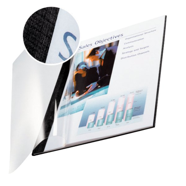 Leitz impressBIND Soft Covers, 14,0mm For 106-140 sheets, A4, Black