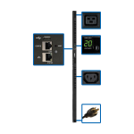 Tripp Lite PDUMV20HVNETLX 3.7kW Single-Phase Switched PDU - LX Interface, 208/230V Outlets (20 C13 & 4 C19), C20/L6-20P, 0U, TAA