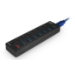 Dynamode USB3-HB-8P interface hub USB 3.2 Gen 1 (3.1 Gen 1) Type-A 5000 Mbit/s Black