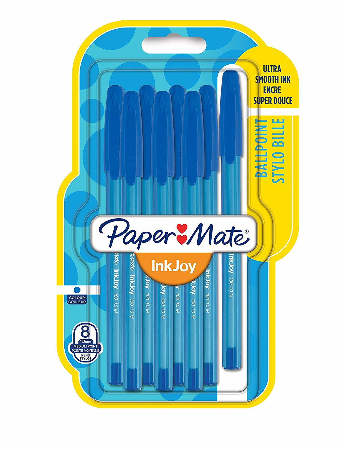 Image of Papermate InkJoy 100 ST Blue Stick ballpoint pen Medium 8 pc(s)