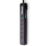 Minute Man MMS664S surge protector Black 6 AC outlet(s) 120 V 1.2 m