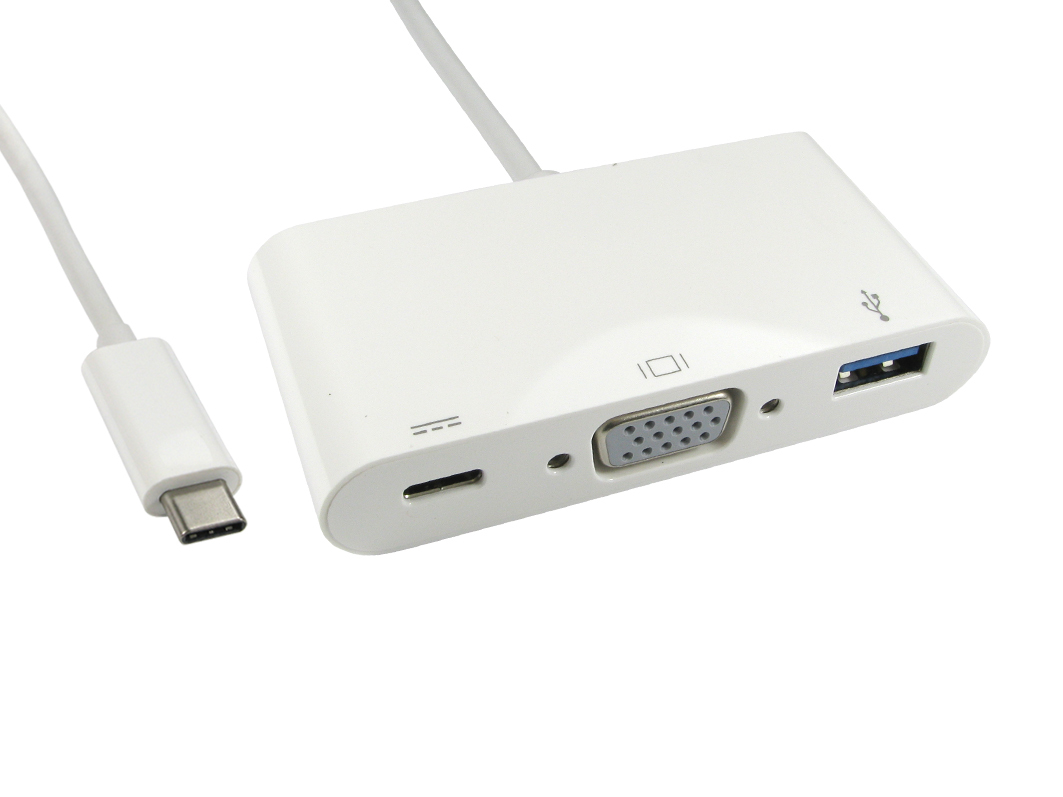 Photos - Other for Laptops Cables Direct USB3CVGAUSBWPD laptop dock/port replicator White USB3C-VGAUS 