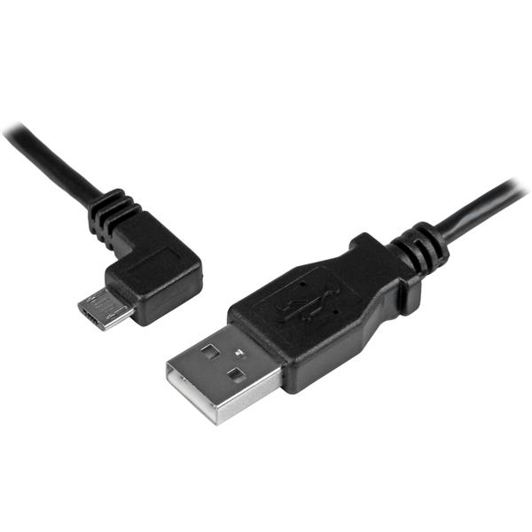 Image of StarTech.com Micro-USB Charge-and-Sync Cable M/M - Left-Angle...