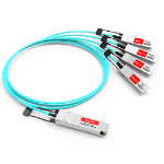 Accortec AOC-Q-S-40G-1M-ACC InfiniBand/fibre optic cable 39.4" (1 m) QSFP+ 4 x SFP+ Aqua color