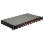 Equip 12-Port Fiber Optic Splice Box, LC Duplex,OM4, 1U, Equipped, Black
