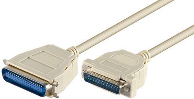 Microconnect Parallel DB25-CEN36 2m M/M skrivarkablar Vit