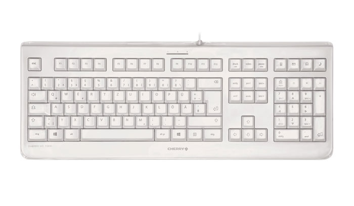 Image of CHERRY KC 1068 Corded Sealed Keyboard, Pale Grey, USB (QWERTY - UK)