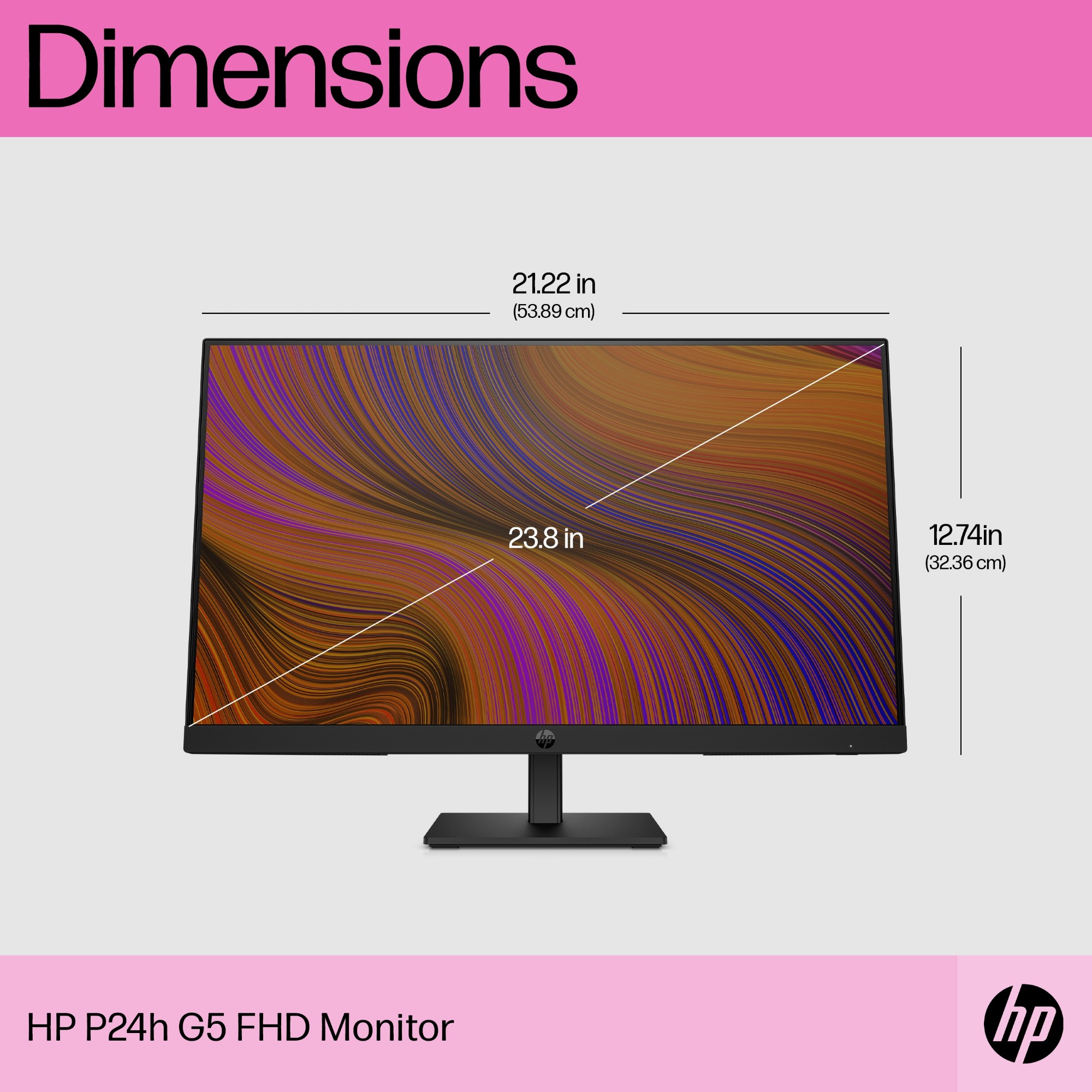 HP P24h G5 computer monitor 60.5 cm (23.8") 1920 x 1080 pixels Full HD LCD Black