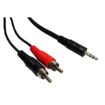Cables Direct 3m 3.5mm/RCA audio cable Black, Red