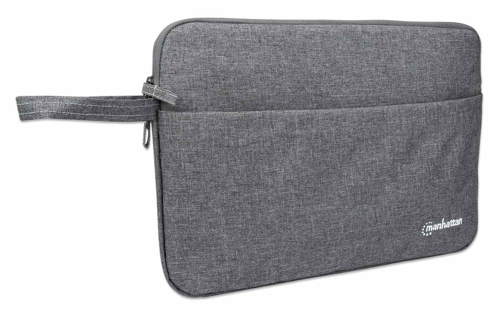 Manhattan Seattle Laptop Sleeve 14.5", Grey, Padded, Extra Soft Internal Cushioning, Main Compartment with double zips, Zippered Front Pocket, Carry Loop, Water Resistant and Durable