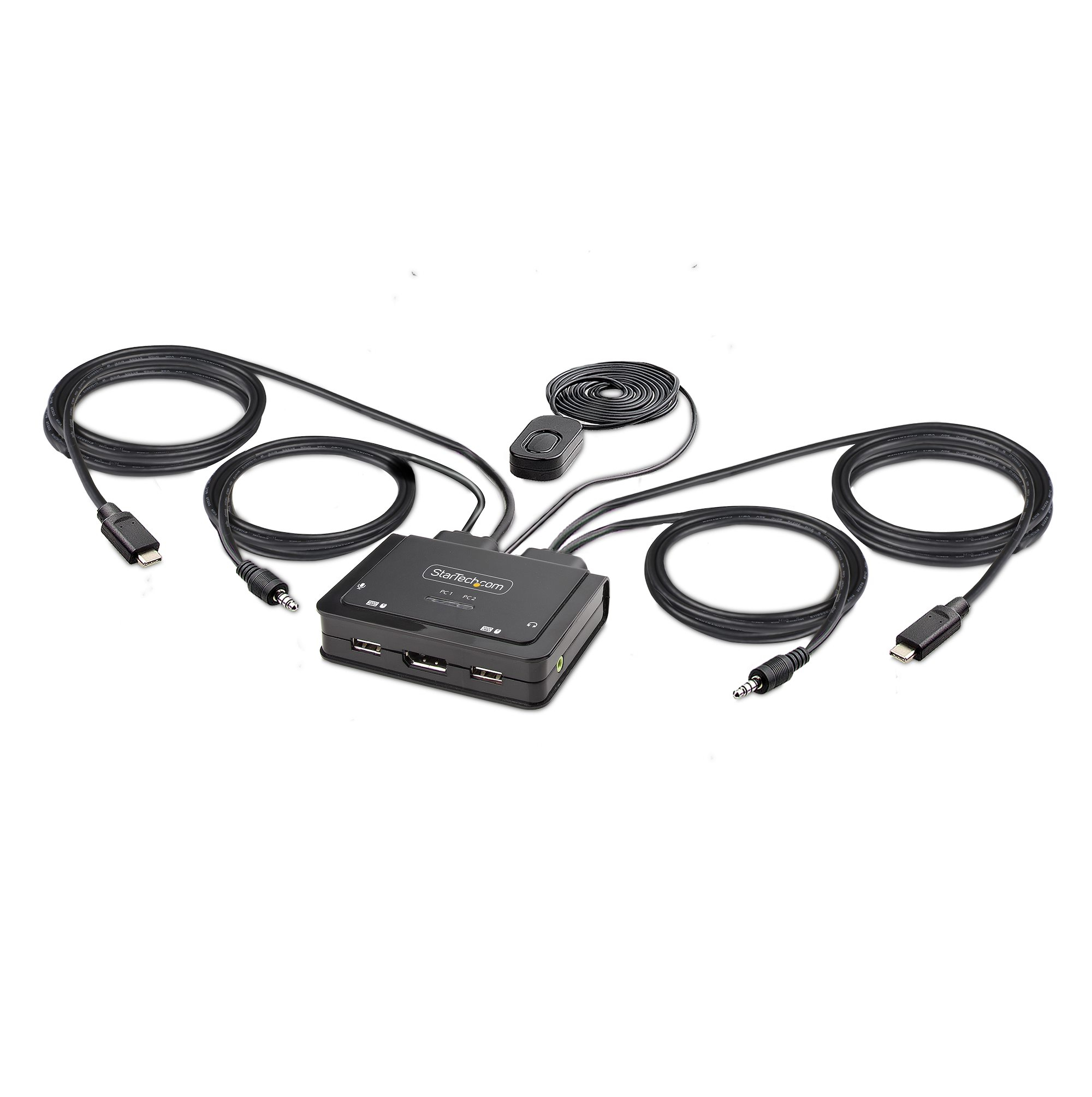 Image of StarTech.com 2-Port USB-C Cable KVM Switch, 4K 60Hz DisplayPort...