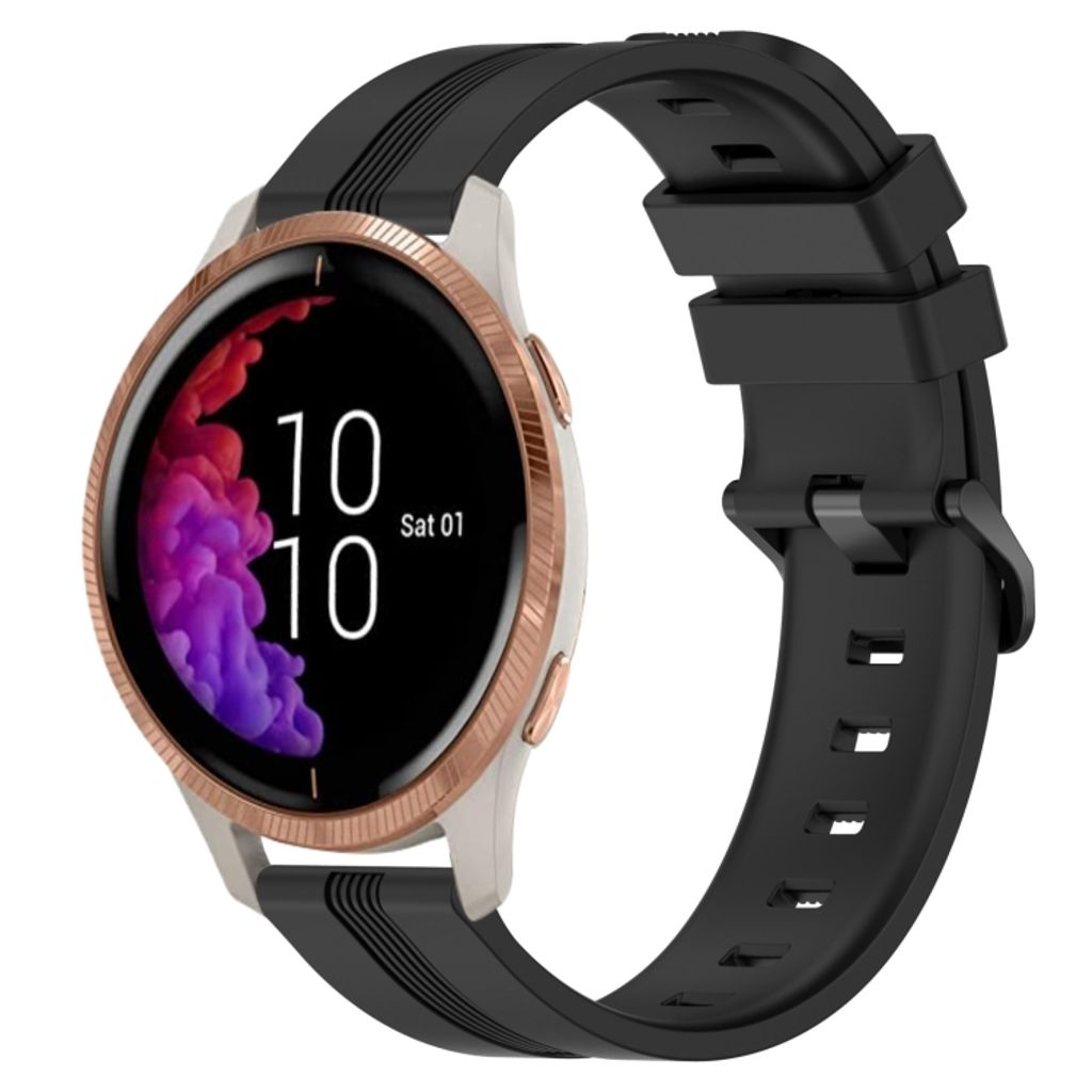 EU Product - Venu Striped Silicone Watch Band - Black thumbnail