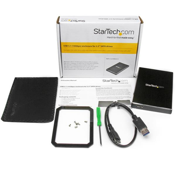 StarTech.com USB 3.1 (10 Gbps) Enclosure for 2.5â€ SATA Drives