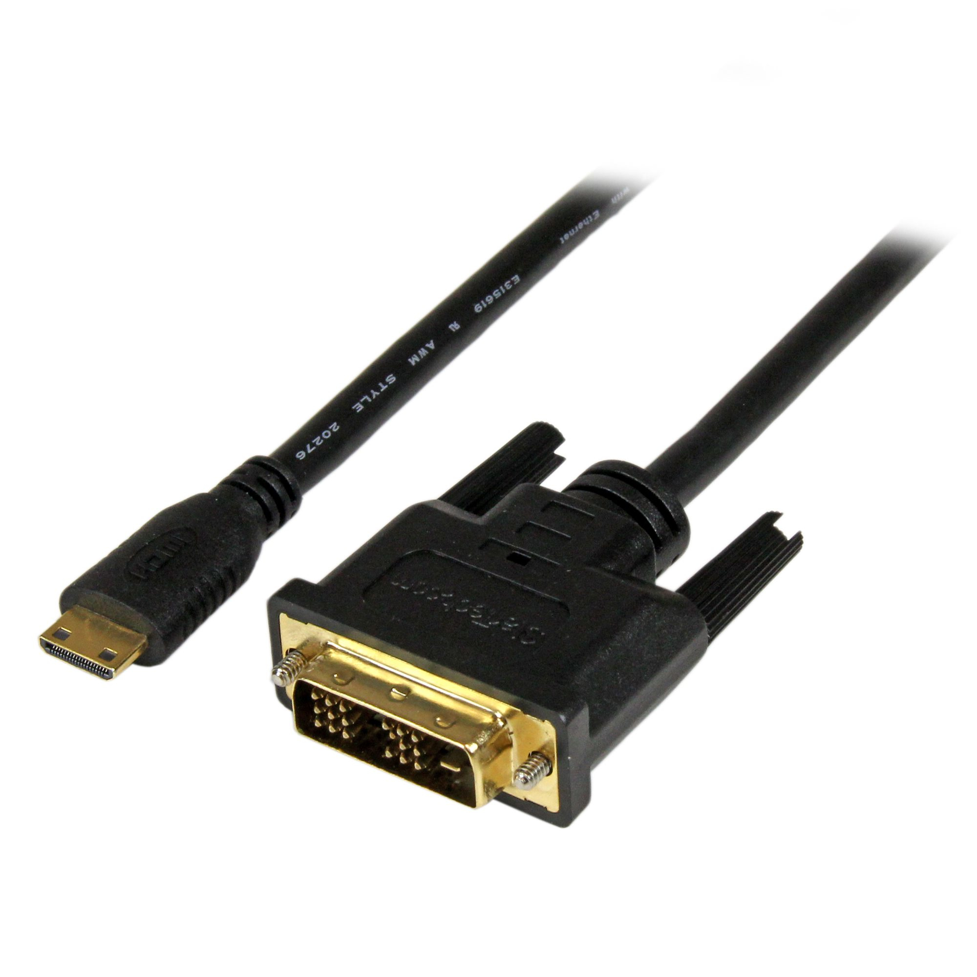 Image of StarTech.com 2m (6.6 ft) Mini HDMI to DVI Cable - DVI-D to HDMI...