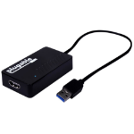 Plugable Technologies UGA-4KHDMI video cable adapter USB Type-A HDMI Black