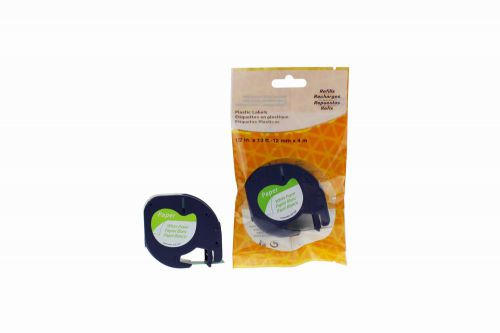 CTS Compatible Dymo 91200 Black on White 12mm x 4m LetraTAG Paper Tape Cassette