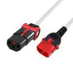 ACT Netsnoer C13 IEC Lock+ - C14 IEC Lock Dual Locking wit 0,5 m, PC3606