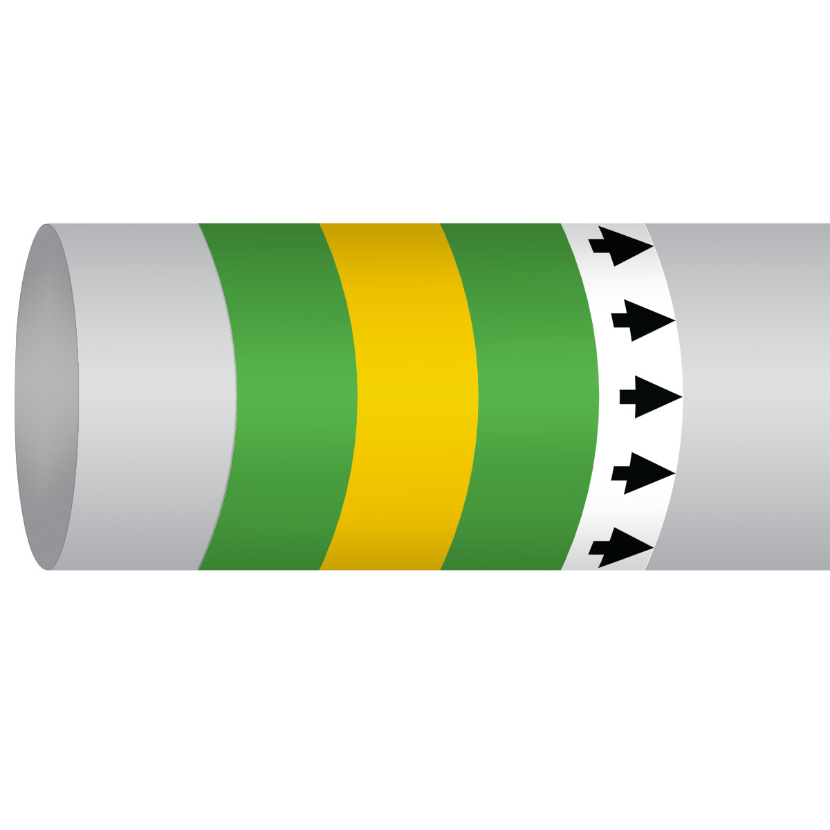 Brady MPM-SEAWATER-127MMX30M-GN/YL/GN-ROLL self-adhesive label Rectangle Permanent Green, Yellow