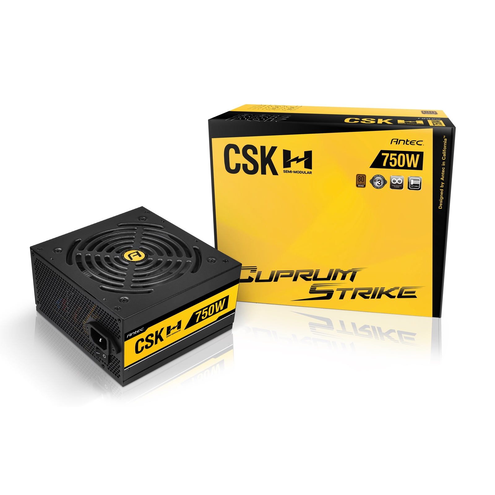 Image of Antec Cuprum Strike CSK750H 750W PSU, 120mm Silent Fan, 80 PLUS...