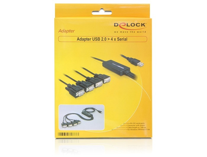 Image of DeLOCK 61887 serial cable Black 1.4 m USB Type-A DB-9