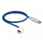 DeLOCK Keystone Module USB 5 Gbps type-A female 250° to type-A male with 0.5 m cable white