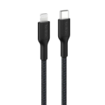 BELKIN BoostCharge Pro Braided Lightning to USB-C Cable (1M) - Black (CAA022FQ1MBK),3A/15W, 480Mbps,350K+ Bends,Apple, MFI-Certified, 2 Years Warranty
