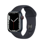 Apple Watch Series 7 OLED 41 mm Digital Touchscreen 4G Black Wi-Fi GPS (satellite)