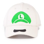 Nintendo Super Mario Bros. Luigi Icon Adjustable Cap, Unisex, White (BA063481NTN)