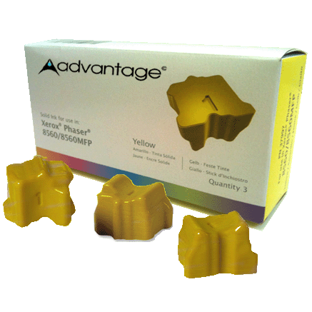 Advantage XRX856Y3 - Pack of 3 YELLOW ADVANTAGE ColourMATCH ink sticks Xerox Phaser 8560 (3,400 pages) Advantage XRX856Y3 - Pack of 3 YELLOW ADVANTAGE ColourMATCH ink sticks Xerox Phaser 8560 (3,400 pages)