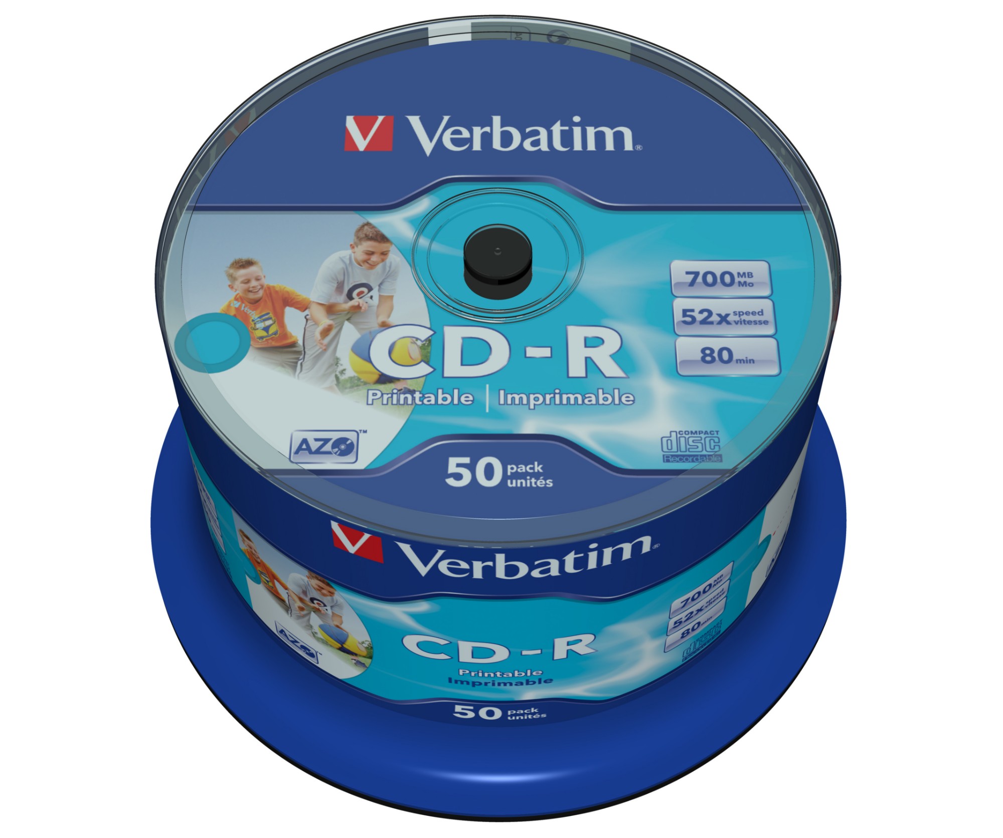 Verbatim CD-R AZO Wide Inkjet Printable no ID 700 MB 50 pc(s)