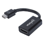 Manhattan Mini DisplayPort 1.2 to HDMI Adapter Cable, 1080p@60Hz, 12cm, Male to Female, Black, Equivalent to MDP2HDMI, Three Year Warranty, Polybag