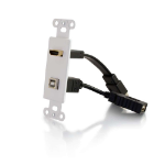 C2G 39702 tussenstuk voor kabels HDMI F, USB-B F HDMI F, USB-A F Wit