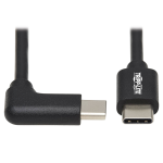 Tripp Lite U040-02M-C-RA USB-C Cable (M/M) - USB 2.0, Thunderbolt 3, 60W PD Charging, Right-Angle Plug, Black, 2 m (6.6 ft.)