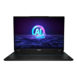 MSI Stealth 18 AI Studio A1VIG-001UK laptop Intel Core Ultra 9 185H 45.7 cm (18") UHD+ 64 GB DDR5-SDRAM 2 TB SSD NVIDIA GeForce RTX 4090 Wi-Fi 7 (802.11be) Windows 11 Pro Black