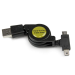 StarTech.com Cable Adaptador Retráctil de 76cm USB A Macho a Mini USB B y Micro USB B Macho - Combo