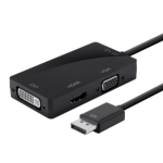 Monoprice 12802 video cable adapter DisplayPort VGA + HDMI + DVI Black