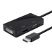 Monoprice 12802 video cable adapter DisplayPort VGA + HDMI + DVI Black
